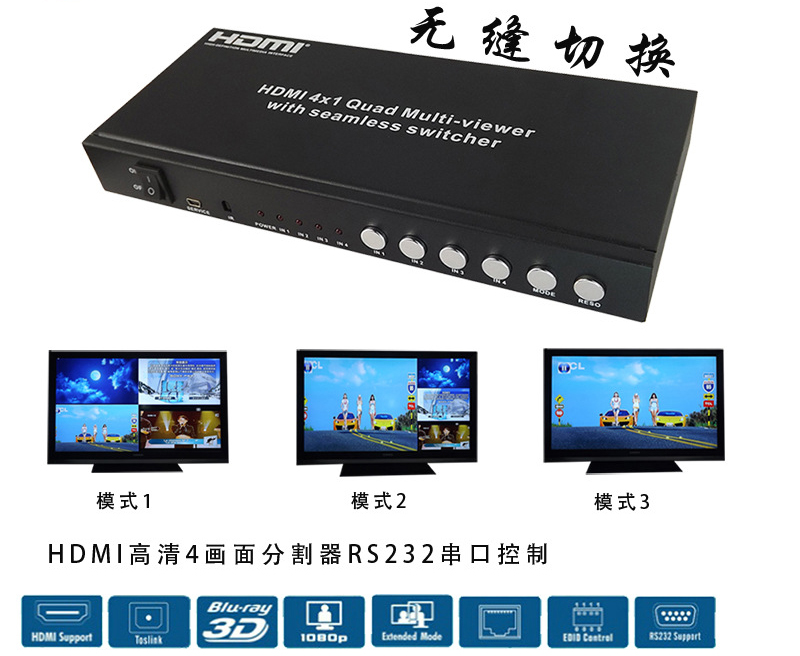 T9000-14 HDMI 4x1 畫面視頻分割器