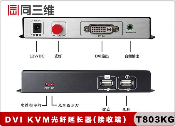 T803-KG DVI光端機(jī) DVI視頻﹑鍵盤(pán)﹑鼠標(biāo) 延長(zhǎng)器